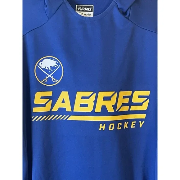 Men's 2XL NWOT Buffalo‎ Sabres Fanatics Authentic Pro Pullover Hoodie Blue